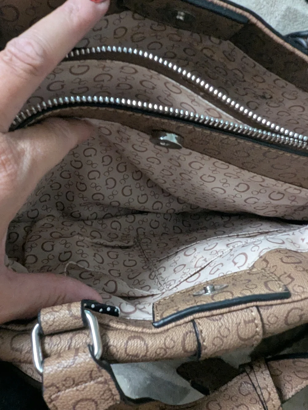 Guess tan satchel
